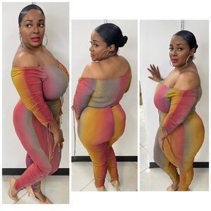 Colorful Off-Shoulder Jumpsuit